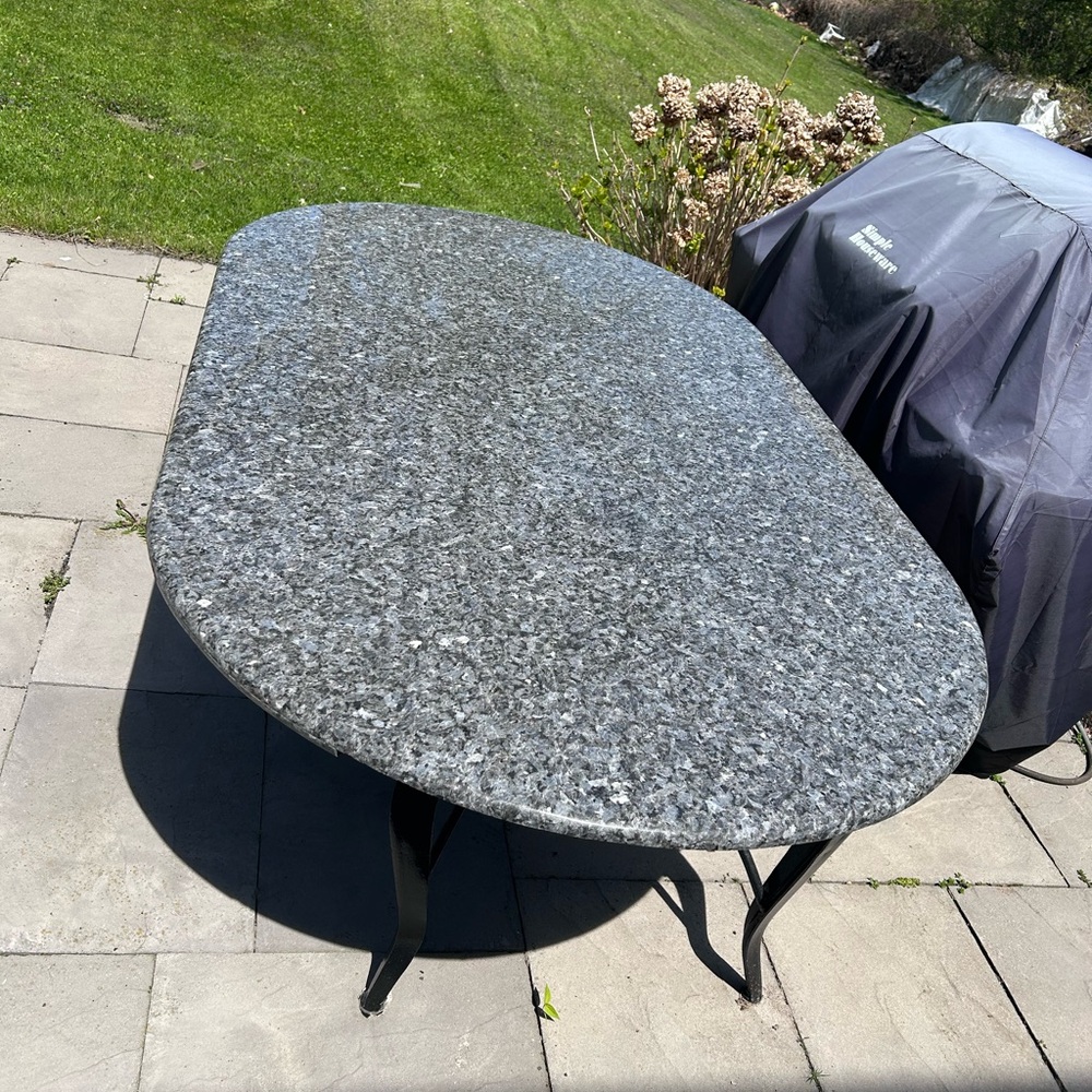 Gray Granite Outdoor Dining Table Top 
TABLE NOT INCLUDED